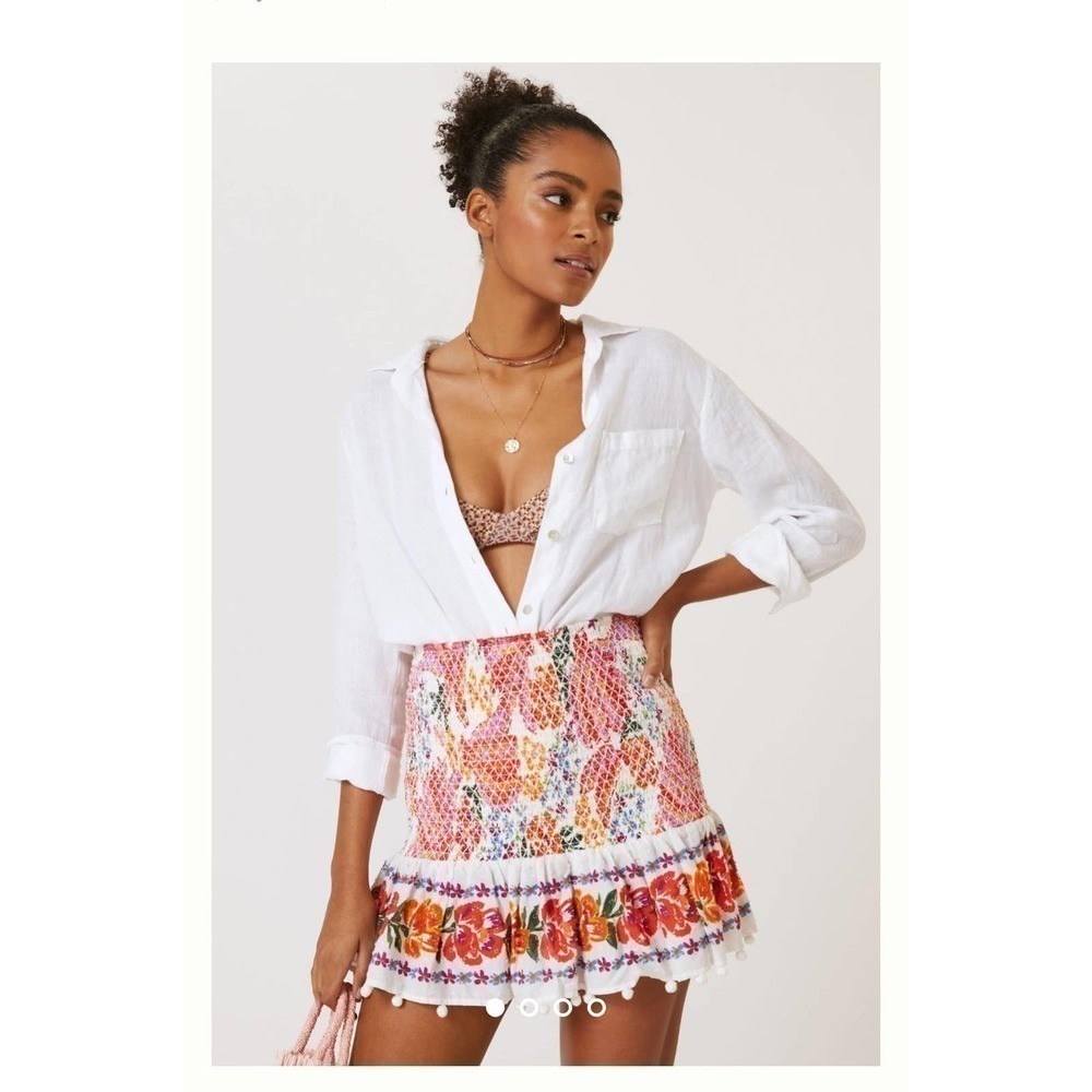 Farm Rio Spring Bananas Smocked‎ Mini Skirt - Picture 2 of 11